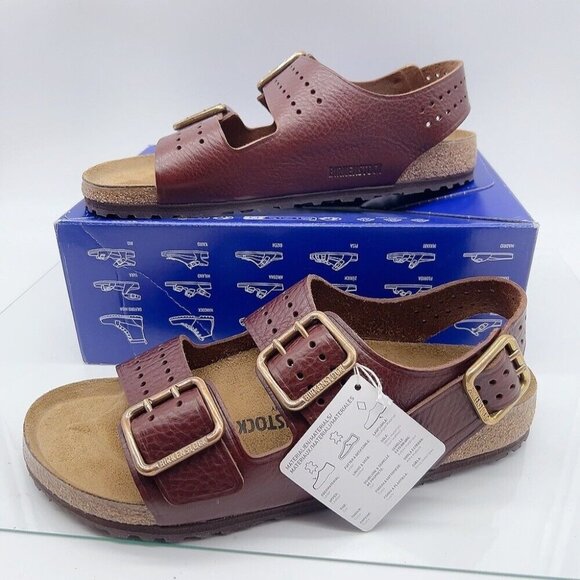 Birkenstock Milano Grip Bold Gap Roast Vintage Leather EU 45 US 12- 12.5 Regular - Picture 1 of 12